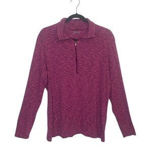 COLUMBIA WOMENS 1/4 ZIP PINK PURPLE LONG SLEEVE SHIRT SIZE 1X